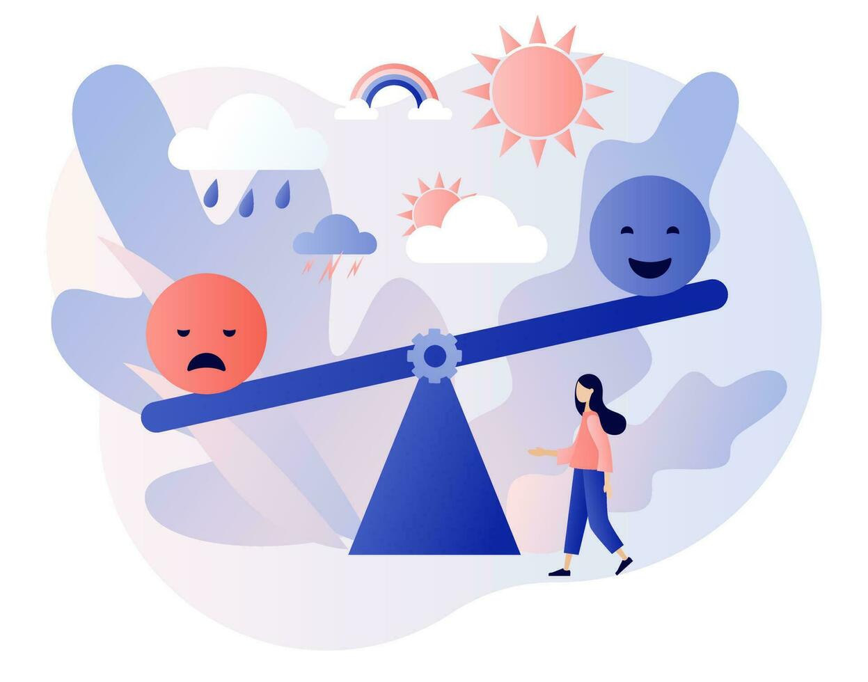 Abstrakt illustration som visar balansen mellan spänning och lugn i vardagen