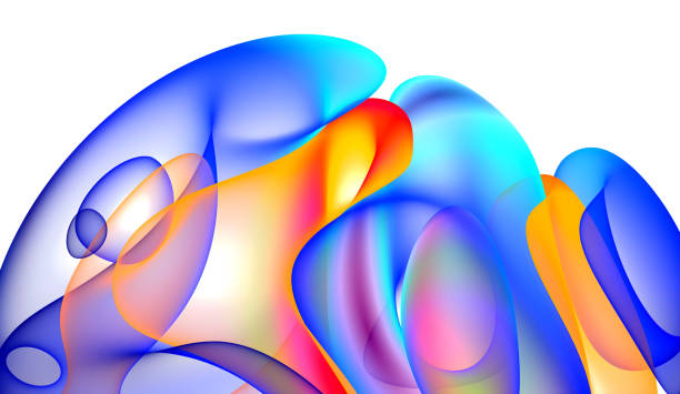 Abstrakt visualisering av ett anspänt tillstånd med varierande kurvor och djupa toner